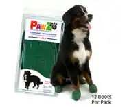 Waterproof Dog Boots, Dark Green, 12 Count X-large