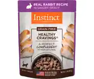 Instinct Healthy Cravings Grain Free Real Rabbit Recipe Meal Topper Pouches For Cats 3-oz