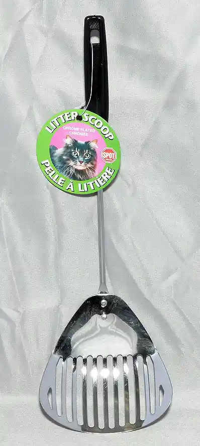 Chrome Litter Scoop W Plastic Handle