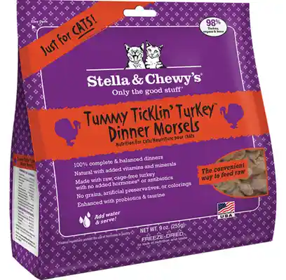 Dinner Morsels Tummy Ticklin' Turkey Grain Free Freeze Dried Raw Cat Food 8-oz