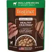 Instinct Healthy Cravings Grain Free Real Lamb Recipe Meal Topper Pouches For Dogs 3-oz