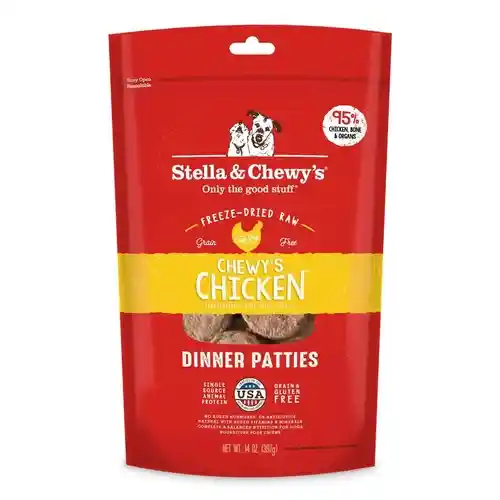Dinner Patties Duck Goose Grain Free Freeze Dried Raw Dog Food 14-oz