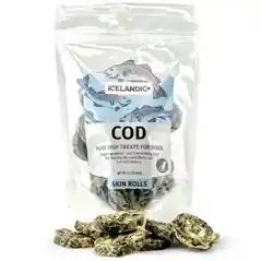 + Cod Skin Rolls Dog Treats 3-oz