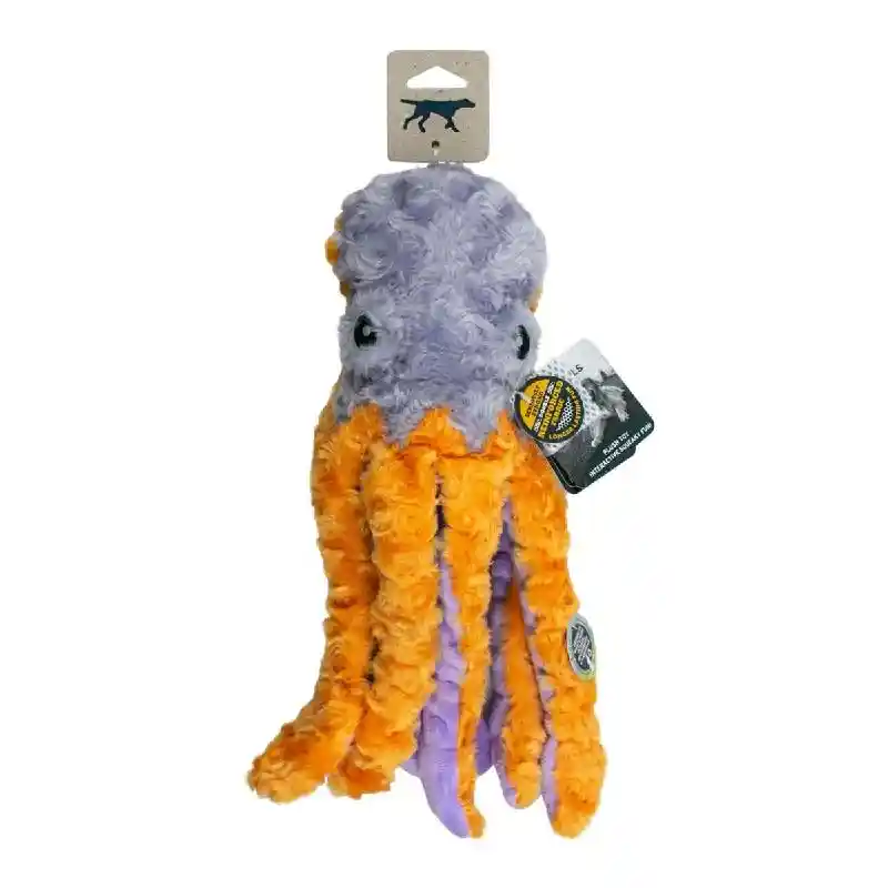 Tall Tails 14 In Octopus Rope Squeaker Crinkle Toy Ea