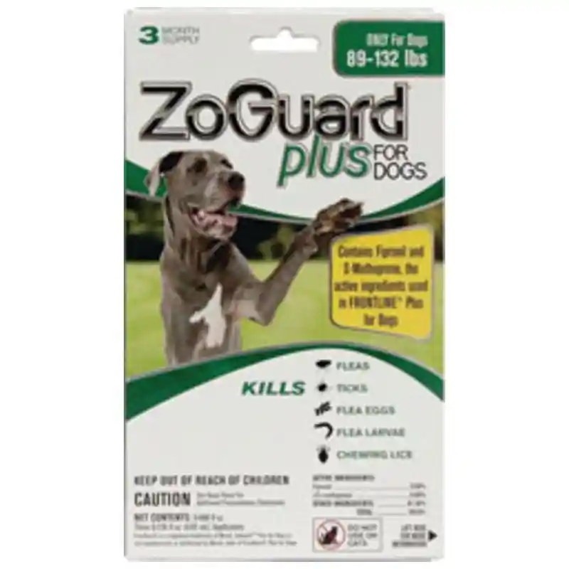 Zoguard Plus For Dogs, 89-132lbs, 3 Dose;