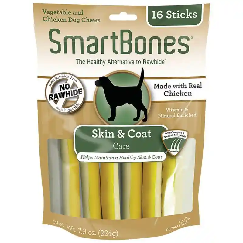 Smartbones Smartsticks Skin & Coat 16 Pk