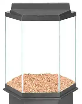 35 Gallon Black Trim Hex Aquarium 23"x20"x24"