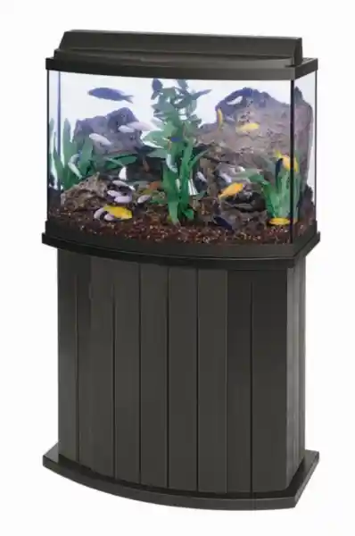 46 Gallon Black Trim Bowfront Aquarium 36"x16"x21"