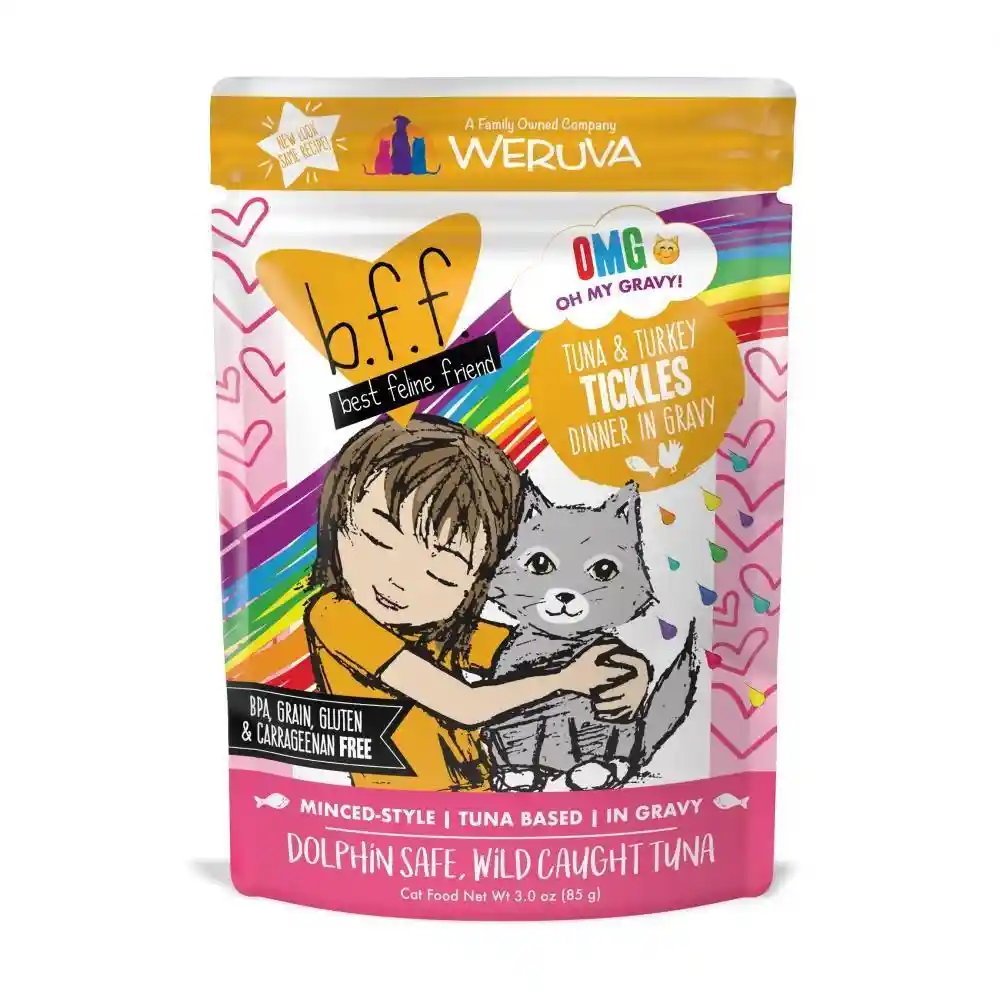 Bff Tuna & Turkey Tickles Recipe Pouches Wet Cat Food 3-oz