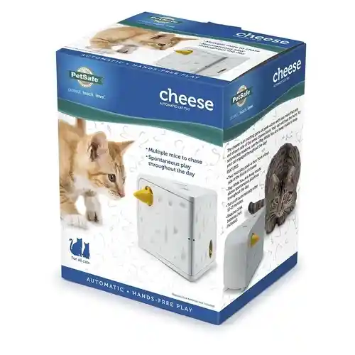 Cheese Automatic Cat Toy White;
