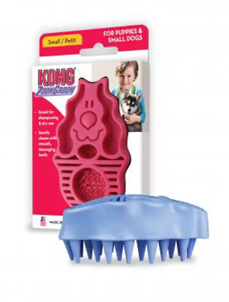 Zoom Groom Firm Rubber Puppy Brush Boysenberry