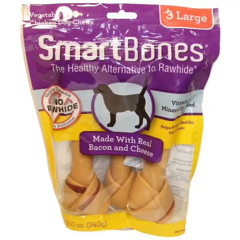 3 Pk. Large Smart Bone - Bacon & Cheese;