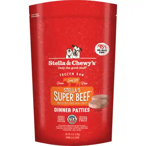 Dinner Patties Stella's Super Beef Raw Frozen Dog Food 12-lb
