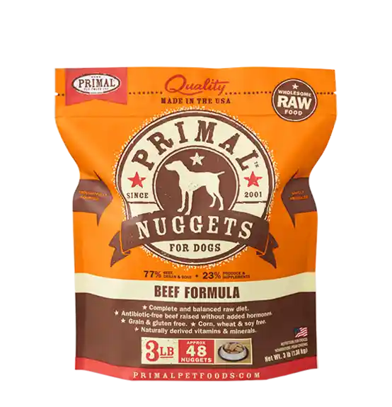 Raw Frozen Canine Beef Formula Nuggets Dog Food 6-lb