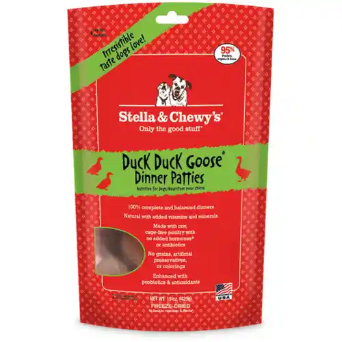 Dinner Patties Duck Goose Grain Free Freeze Dried Raw Dog Food 25-oz