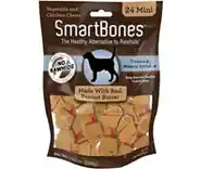 Peanut Butter Mini Chew Bones Dog Treats 24-pack