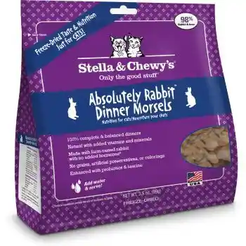 Dinner Morsels Absolutely Rabbit Grain Free Freeze Dried Raw Cat Food 3.5-oz