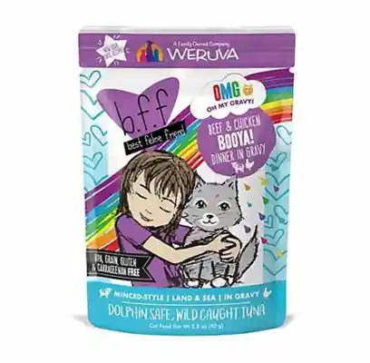 Bff Oh My Gravy Booya Grain Free Beef & Chicken In Gravy Cat Food Pouch 2.8-oz