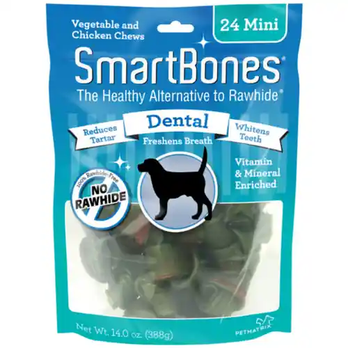 Mini Dental Chew Bones Dog Treats 24-pack