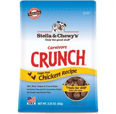 Carnivore Crunch Grain Free Chicken Recipe Freeze Dried Raw Dog Treats 3.25-oz