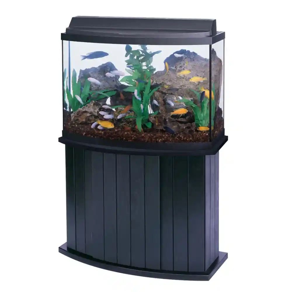 46 Gallon Black Trim Bowfront Aquarium 36"x16"x21"