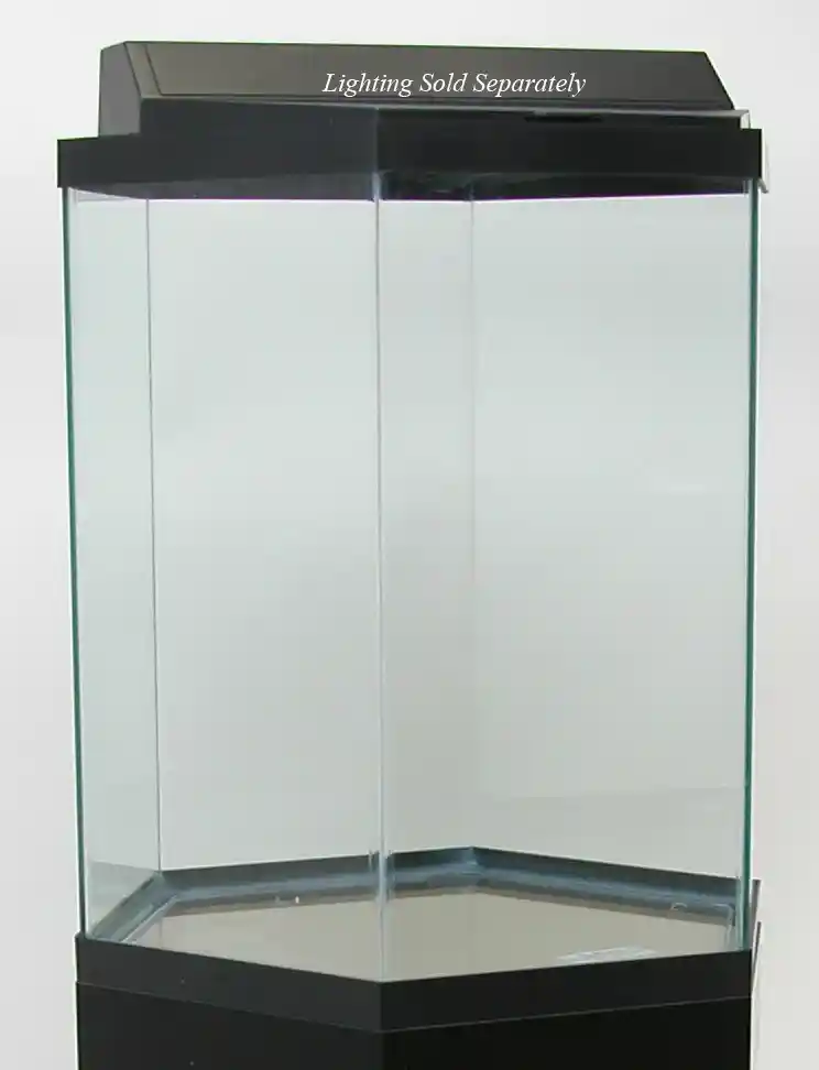 35 Gallon Black Trim Hex Aquarium 23"x20"x24"