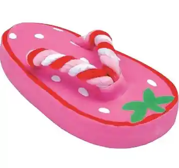 Latex & Rope Toy, Strawberry Flip Flop, 5"