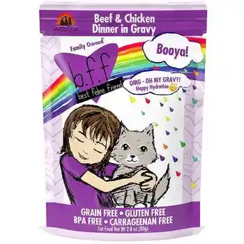 Bff Oh My Gravy Booya Grain Free Beef & Chicken In Gravy Cat Food Pouch 2.8-oz