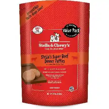Dinner Patties Stella's Super Beef Raw Frozen Dog Food 12-lb