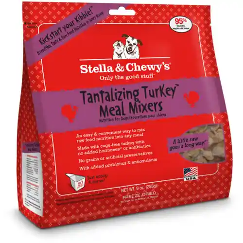 Meal Mixers Freeze Dried Raw Tantalizing Turkey Grain Free Dog Food Topper 18-oz