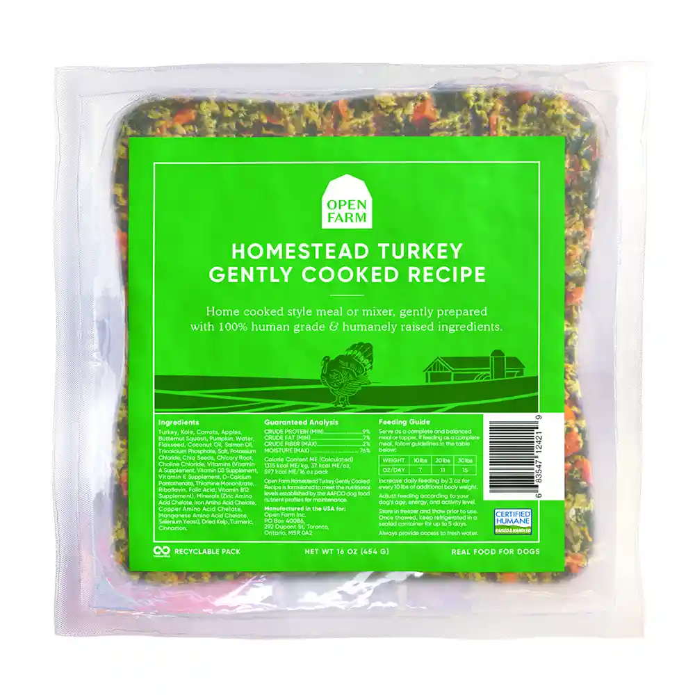 Openfarm Dog Frozen Gently Cooked Turkey 16oz