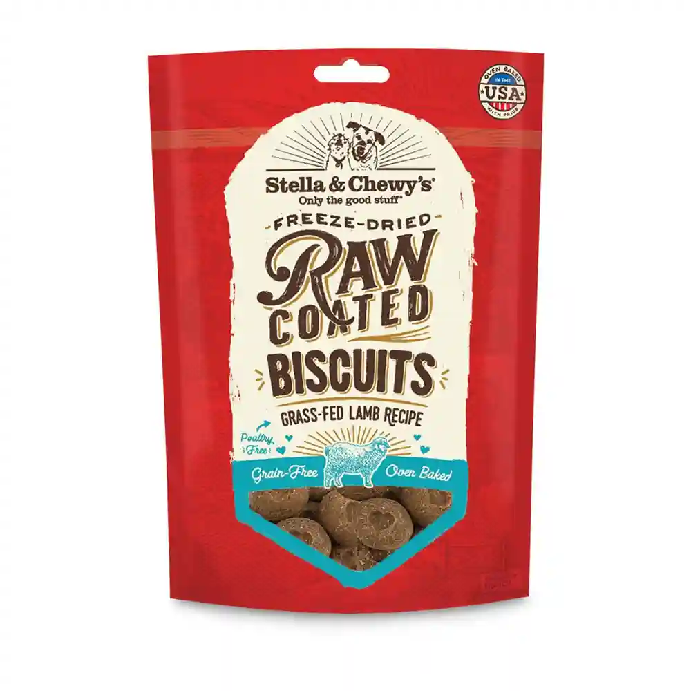 Raw Coated Biscuits Grass-fed Lamb Recipe Dog Treats 9-oz