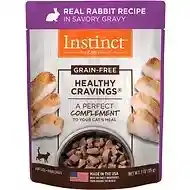Instinct Healthy Cravings Grain Free Real Rabbit Recipe Meal Topper Pouches For Cats 3-oz