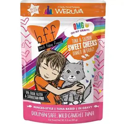 Bff Tuna & Salmon Sweet Cheeks Recipe Pouches Wet Cat Food 3-oz