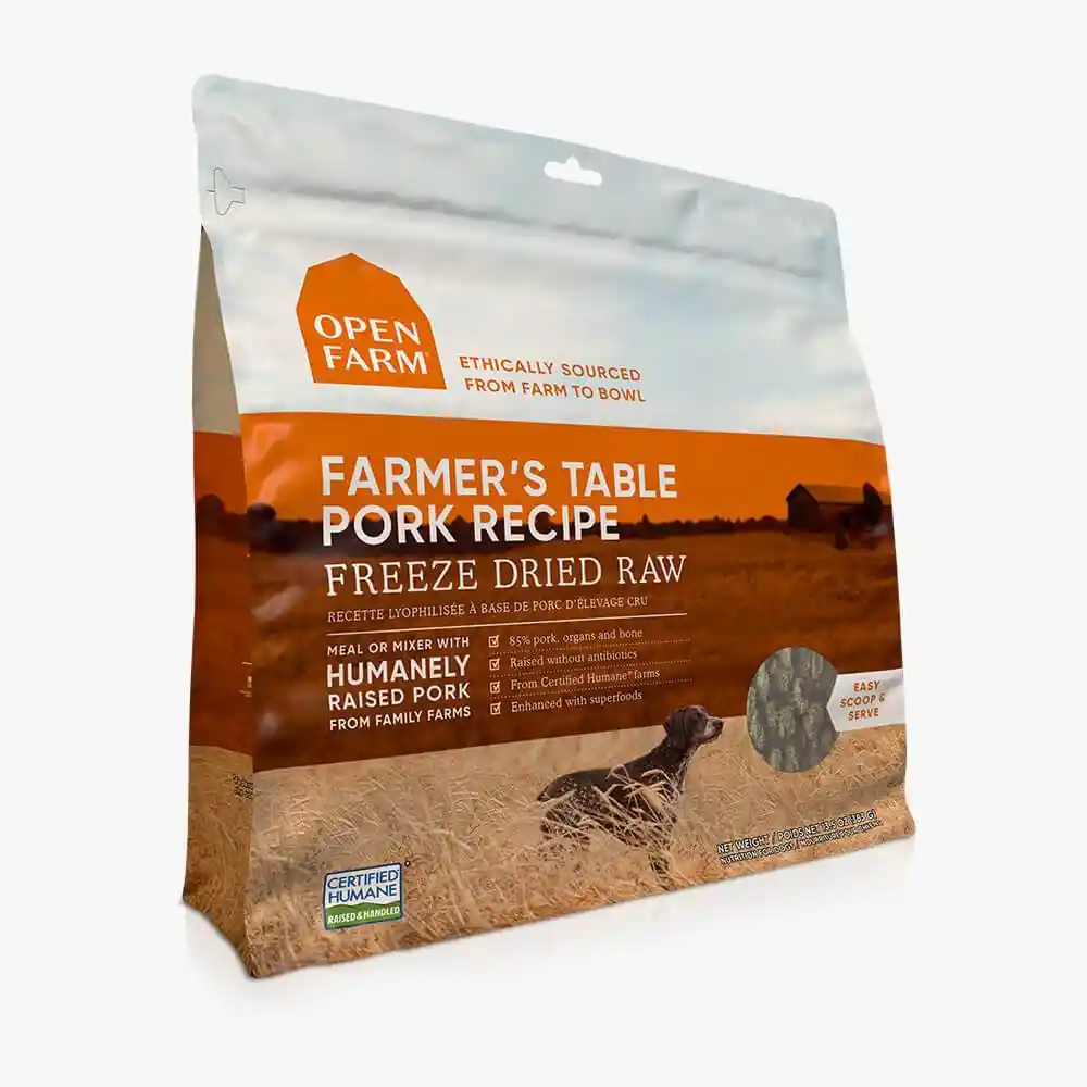 Farmers Table Pork Recipe Freeze Dried Raw Dog Food 13.5-oz