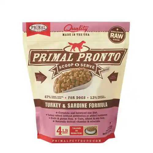 Pronto Raw Turkey & Sardine Frozen Dog Food 4-lb