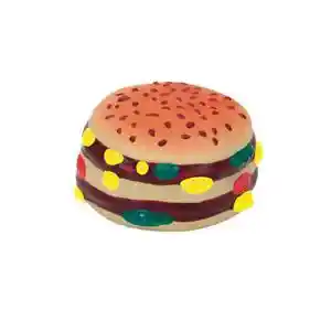 Latex Hamburger Dog Toy, No Color, 2.5"