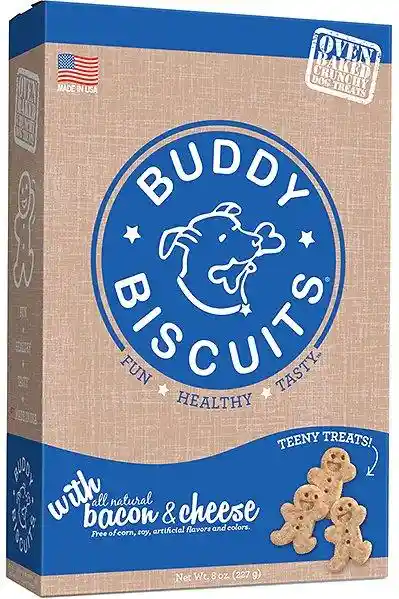 Buddy Biscuits Oven Baked Teeny Treats Bacon & Cheese Dog Treats 8-oz