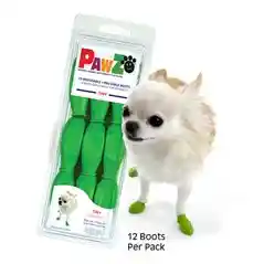 Waterproof Dog Boots, Light Green, 12 Count Tiny