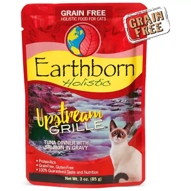 Upstream Grille Tuna Dinner With Salmon In Gravy Grain-free Cat Food Pouch 3-oz