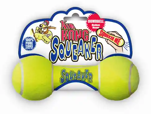 Air Kong Squeaker Dumbbell Medium Yellow