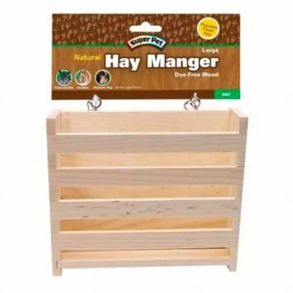 Super Pet Natural Wooden Hay Manger Large