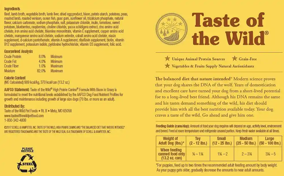 High Prairie Grain-free Canned Dog Food 13.2-oz