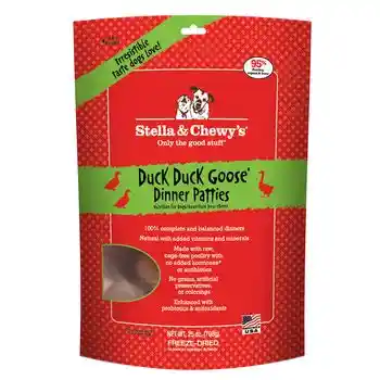 Dinner Patties Duck Goose Grain Free Freeze Dried Raw Dog Food 25-oz