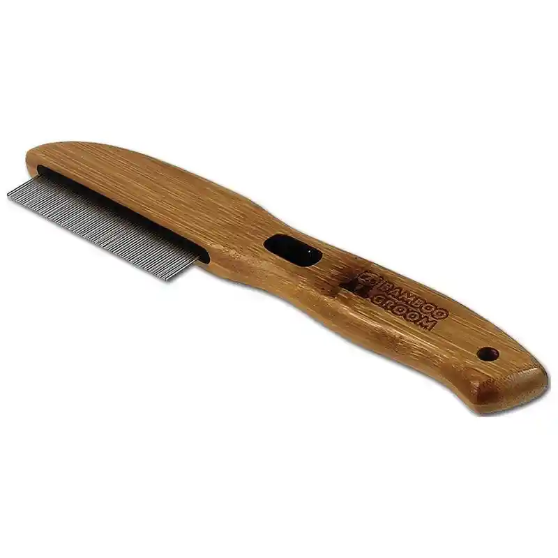 Bamboo Flea Comb Rotating Pins Bamboo 77 Pins;