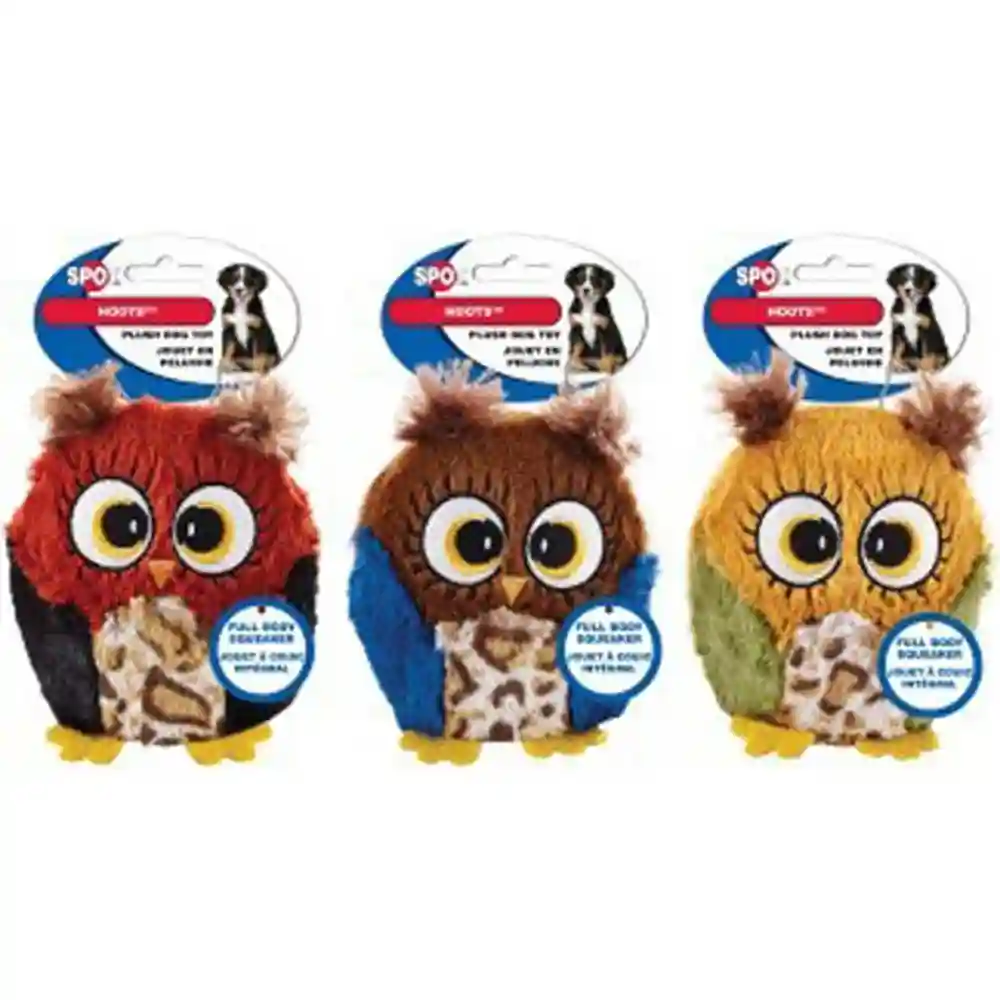 Spot Hoots Owl Plush Squeaker Dog Toy Assorted 3"