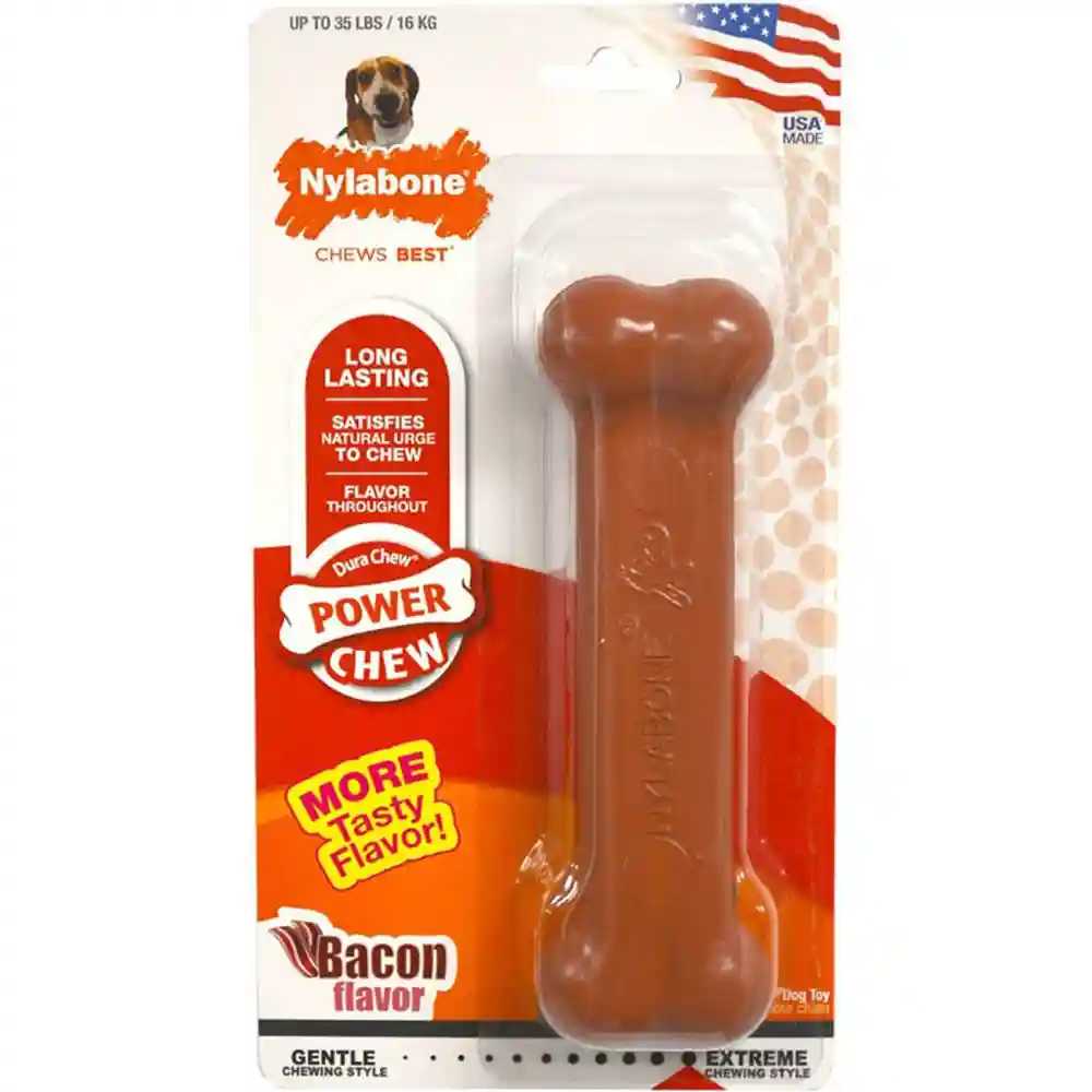 Durachew Power Chew Bacon Flavor Bone Dog Toy Wolf