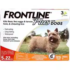 Frontline Plus Yellow Dog 0-22 Lbs 3 Pk