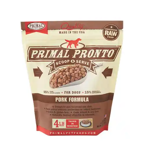 Pronto Raw Pork Frozen Dog Food 4-lb