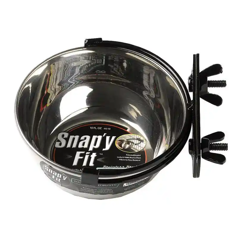 Stainless Steel Snap'y Fit Water & Feed Bowl 1.25-cup